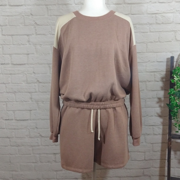 MWYM Nordstrom Oli Viv Casual Comfy Sweater Shorts 2pc Lounge Active Set Outfit - Picture 2 of 11